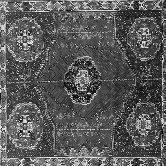Ahgly Company Indoor Square Persian Gray Traditional Area Rugs, 6' Square