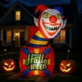 thumbnail image 3 of Costway 5 Ft Halloween Inflatable Clown Blow up Circus Clown Box Decoration with LED Lights, 3 of 10