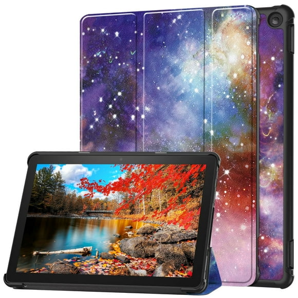 PU Case for Amazon Fire HD 10 2023 Auto Wake/Sleep Tri-Folding Stand Smart Tablet Cover For Amazon Fire HD 10 2023 Release new galaxy