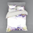 thumbnail image 2 of Floral Duvet Cover Set, Classic Petals Pastel Toned Seasonal Florets Blooming Flowers Spring Print, Bedding Set with Shams and Fitted Sheet, 3 Sizes, by Ambesonne, 2 of 3