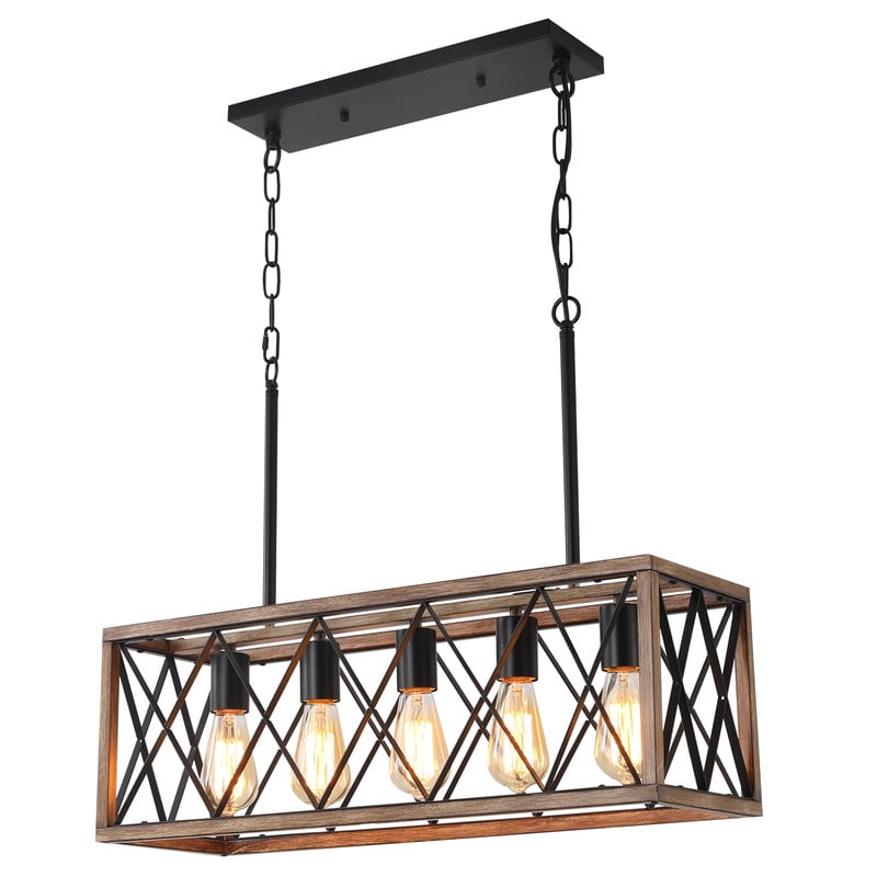 Farmhouse Kitchen Light Fixtures, 5Light Metal Dining Room Light