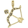 thumbnail image 3 of 10K Yellow Gold Mens Diamond Cupid Bow and Arrow Pendant 1.4" Pave Charm 3/4 CT, 3 of 6