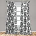 thumbnail image 5 of Ambesonne Egyptian Curtains, Mythological Scarabs, Pair of 28"x84", Black White, 5 of 5