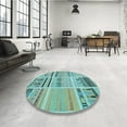 thumbnail image 3 of Ahgly Company Indoor Round Patterned Dull-Sea Green Area Rugs, 5' Round, 3 of 6