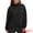 Black, variant on DARING DIVA Women's Stylish Cropped Half Zip Hoodie with Trendy Side Slits S Black