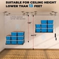 thumbnail image 4 of YOHKOH 4x4 Ft Overhead Garage Storage Lift, Heavy Duty Manual Ceiling Rack with Hand Crank & Pulley System, 400 Lbs Capacity Adjustable Storage Shelf for Garage Organization, 4 of 8