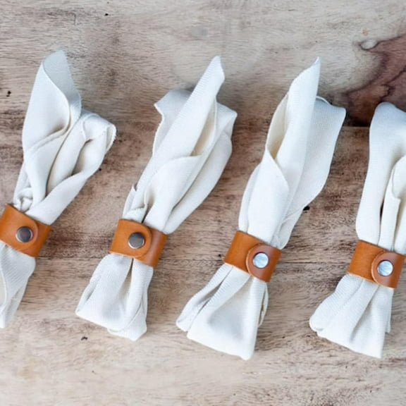 Napkin Rings Set Of 12 Leather Napkin Rings Vintage Buckle Napkin Holder For Table Decor, Wedding, Fall Dinner Party Thanksgiving Day Table Napkin Ring