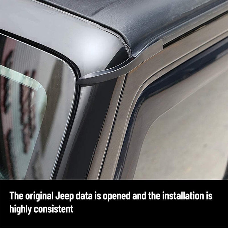 2 Pcs Car Rain Gutter Extensions Roof Water Guard Diversion Channel Slot For Jeep For Wrangler JK JKU 2007-2017 External Accessory