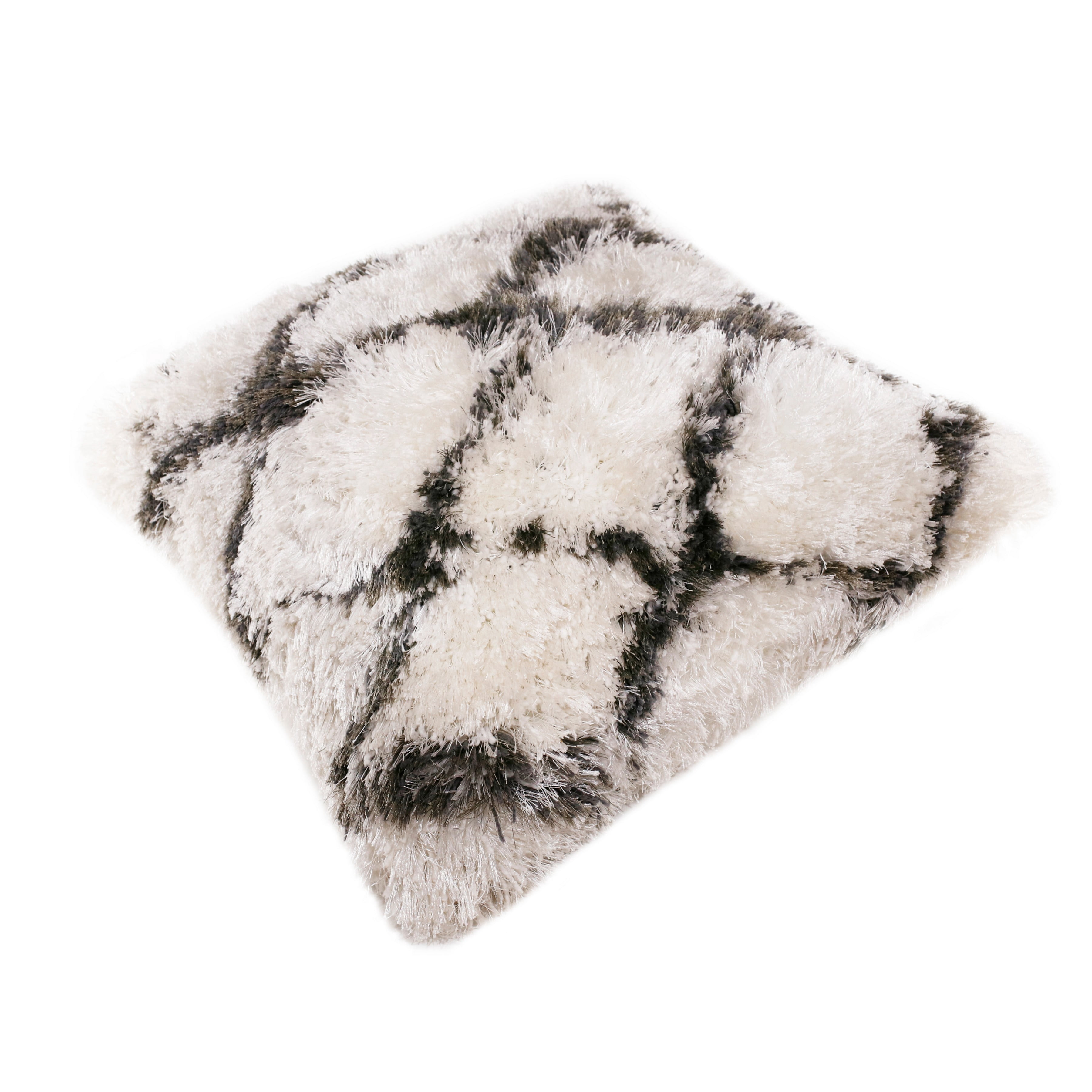 LR Home Soft Shag Diamond Criss Cross Throw Pillow