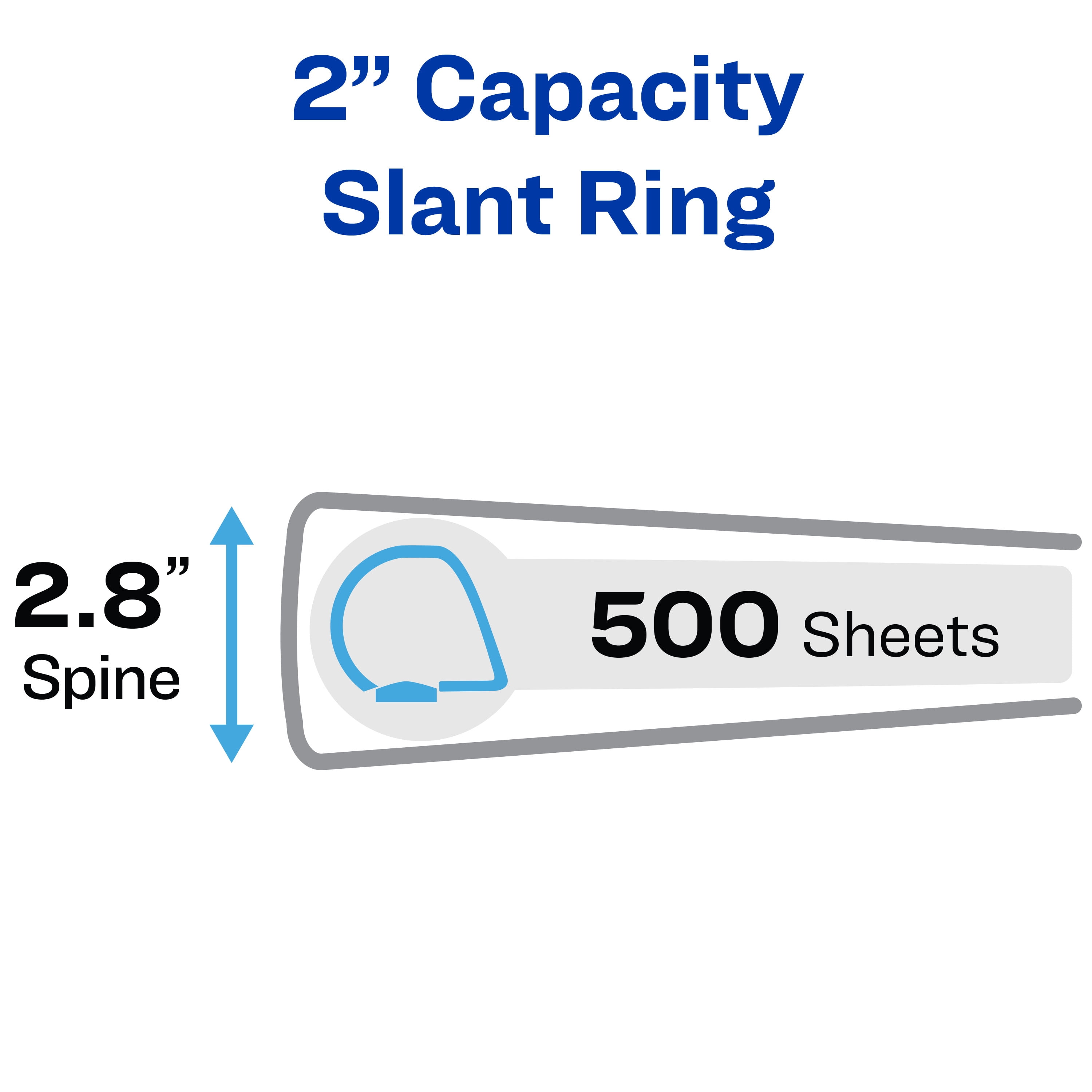 Avery Heavy-Duty View Binder, 2" Slant Rings, Blue (79910)