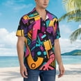 thumbnail image 2 of Lsque Vibrant Graffiti Urban Art pattern Hawaiian Shirt for Men, Unisex Summer Beach Casual Short Sleeve Button Down Shirts-Large, 2 of 9