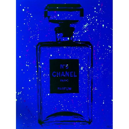 Buy-Art-For-Less-Chanel-Chic-by-Pop-Art-Queen-Graphic-Art-on-Wrapped-Canvas-in-Blue-and-Black