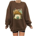 thumbnail image 2 of jjayotai Cute Mushroom Wonderland Sweatshirts for Teen Girls Women, Casual Loose Tunic Shirts Long Sleeve Fleece Cotton Pullover Tops, 2 of 7