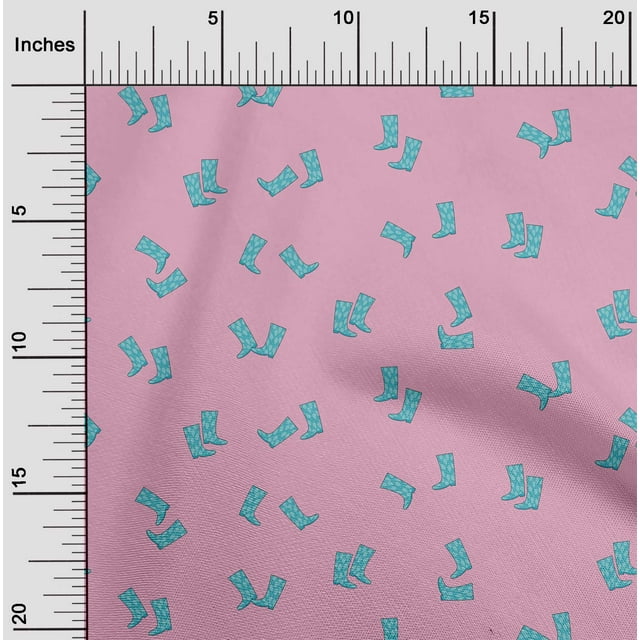 oneOone Cotton Cambric Fabric Boots Fashion Printed Craft Fabric BTY 56 Inch Wide