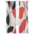 thumbnail image 2 of Red And Black Sheer Curtains 84 Inches Long 2 Panels Geometric Classic Light Filtering Semi Sheer Window Curtains Drapes for Bedroom Living Room 52"x84", 2 of 7