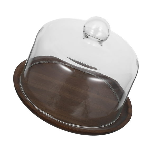 FRCOLOR  Cake Glass Cover Covered Bread Plate Platter Clear Displaying Tray