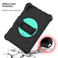 thumbnail image 7 of Allytech Shockproof Samsung Galaxy Tab A7 10.4" 2020 Released SM-T500 T505, Rugged Heavy Duty Protection Adjustable Shoulder Hand Strap Kickstand EVA Rubber Kids Friendly Cover, Black/Aqua, 7 of 7