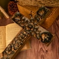 thumbnail image 3 of Rustic Wooden Rose Cross on Wall Vintage Room Living Room Decor Catholic Mother Art Decor Gift, 3 of 5