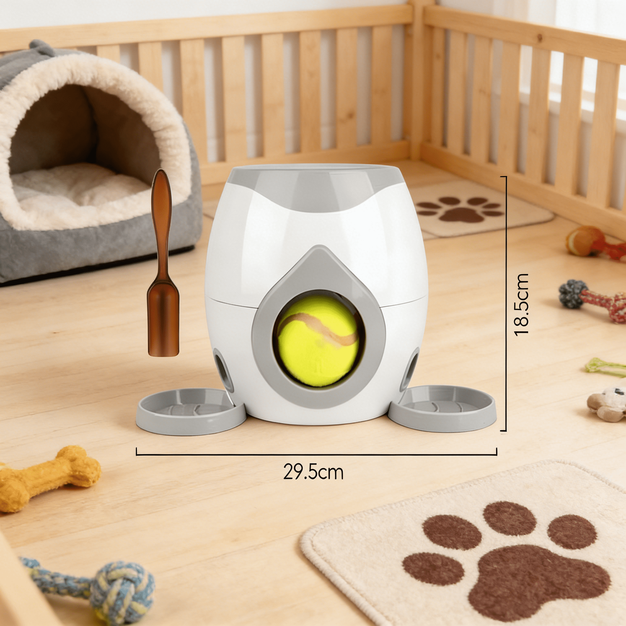 BESTSKY 2026 New Automatic Dog Ball Launcher,Interactive Dog Tennis Ball Throwing Machine,Dogs Thrower Launcher Tennis Balls for Interactive Play & Training for Yard,Park,Backyard,Farm (Grey)