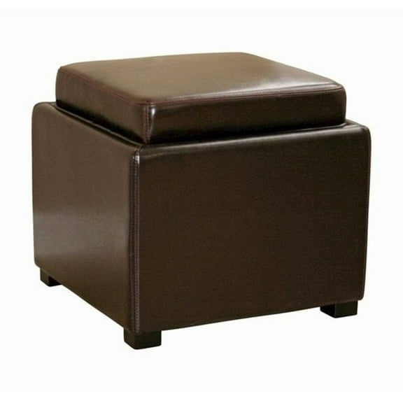 Baxton Studio Dark Brown Tate Storage Ottoman