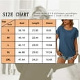 thumbnail image 5 of SWQZVT Womens Tops Short Sleeve Summer Casual Basic Round Neck T Shirts for Women Casual Tees for Ladies Women Top Dark Blue M, 5 of 8