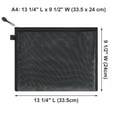 thumbnail image 3 of Muka Zipper Nylon Mesh Pouch, Makeup Bags Plastic Zipper Pouches for Organizing Cases, Cosmetic Office Supplies and Travel Accessories-Black-A4, 3 of 8