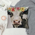 thumbnail image 2 of Qinduosi Smilayrd Farm Animal Farmhouse Pillow Covers Oil Painting Lovely Cow with Decor Throw Pillow Case Linen Rustic Country Animal Cushion Cover Outdoor for Sofa Inch (Cow), 2 of 5
