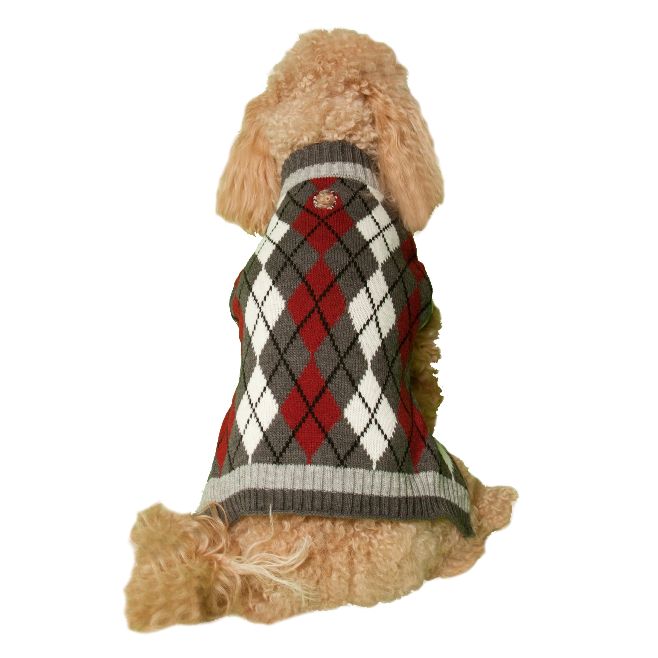 Vibrant Life Fall Rhubarb Argyle Dog Sweater