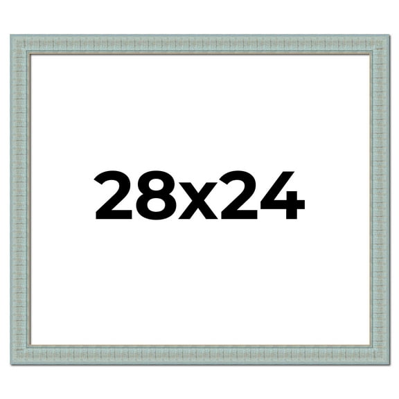 28x24 Frame Blue Teal Distressed Solid Wood Picture Frame | 1.625 Inch Moulding Width | Sonoma Blue