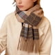 thumbnail image 2 of Bufanda cálida para mujer, tipo chal grande, ideal para el invierno. Bufanda gruesa de punto con estampado de cuadros marrones y blancos. Manta cálida para el cuello con flecos, suave y ligera. Unise, 2 of 4