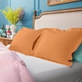 thumbnail image 5 of Ntbay 2 Pack Double Brushed Microfiber Standard Pillow Shams with 2" Flange, Wrinkle, Fade, Stain Resistant Sham, 20"x26", Pale Orange, 5 of 5
