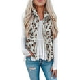 thumbnail image 3 of Tie Dye Sleeveless Fleece Vest, Comfortable Lightweight Warm Ethnic Fleece Fuzzy Zipper Vest Printed  For Daily For Girls ANGGREK beis S, 3 of 6