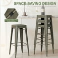 thumbnail image 3 of VINEEGO 30 Inches Metal Bar Stools for Counter Height Indoor-Outdoor Modern Stackable Industrial Stools Set of 4 (Gun), 3 of 7
