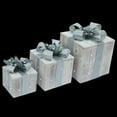 thumbnail image 5 of Alpine Corporation Set of 3 Assorted Size Wooden Light-Up Holiday Gift Boxes Decor, Silver, 5 of 14