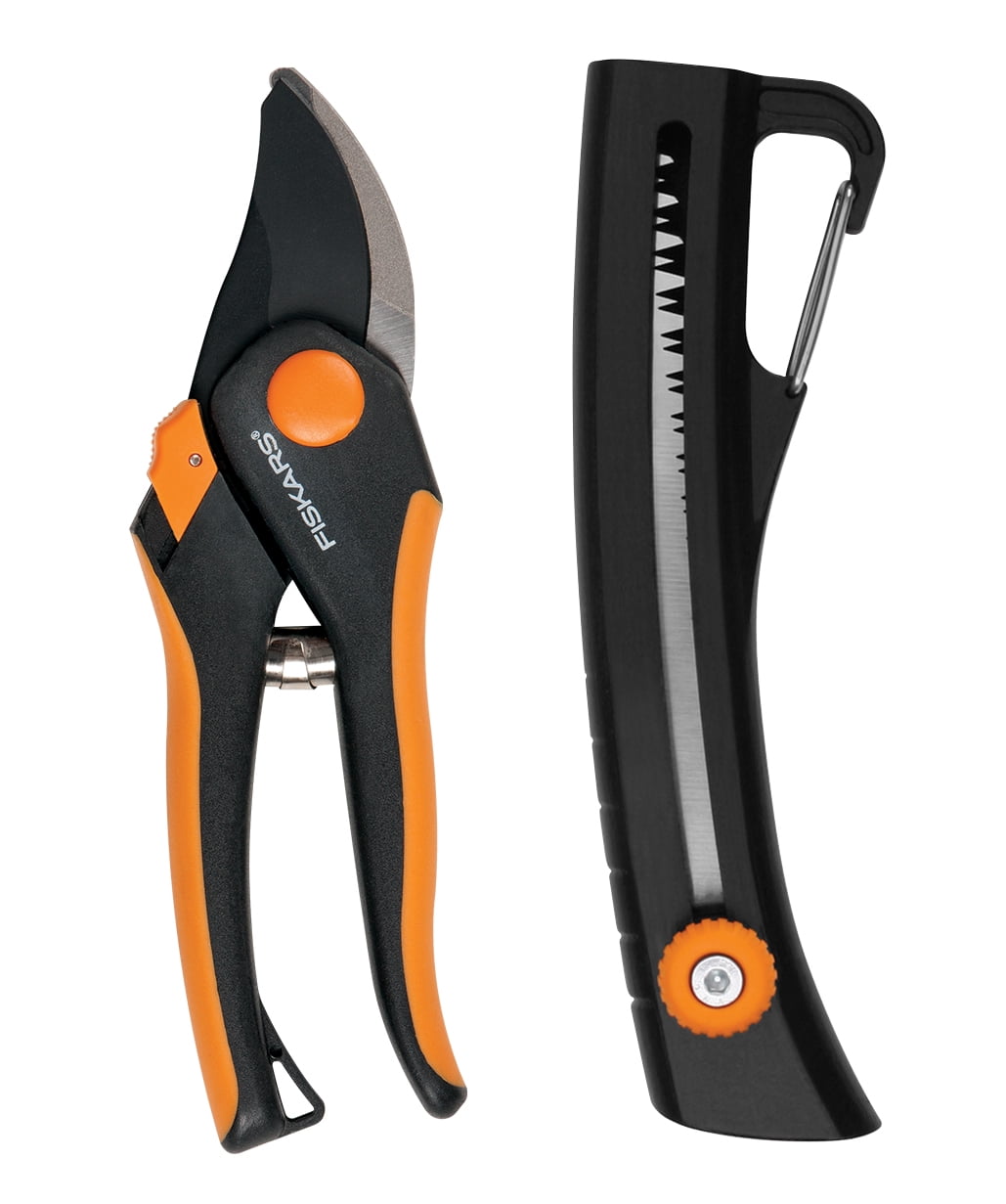 Fiskars Pruner and Saw Set, 2 Pieces, Orange and Black