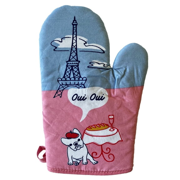 Oui Oui French Bulldog Oven Mitt Funny Pet Puppy Animal Lover Kitchen Glove