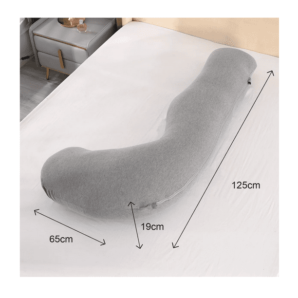 Almohada Para Embarazo Tipo J Lactancia Tela Super Suave Gris Walmart en linea
