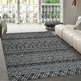 thumbnail image 2 of ZACOO 4x6 Feet Washable Moroccan Bathroom Hallway Runner for Living Room Bedroom Non-Slip Low Pile Rug, Black, 2 of 7