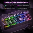 thumbnail image 3 of Teclado para juegos TECKNET con panel metálico RGB con cable IP32, 3 of 7