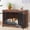 Brown, variant on Aivituvin Foldable Dog Crate – Indoor Kennel with Pull-Out Tray & 2 Bowls, Wooden End Table for Medium Breeds (Brown)