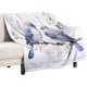 thumbnail image 1 of Elegante manta con diseño de pájaros en acuarela, color azul grisáceo, con diseño de pájaros en el árbol, para cama, 40 x 50 pulgadas, manta de franela súper suave, mantas de felpa cálidas para todas, 1 of 8