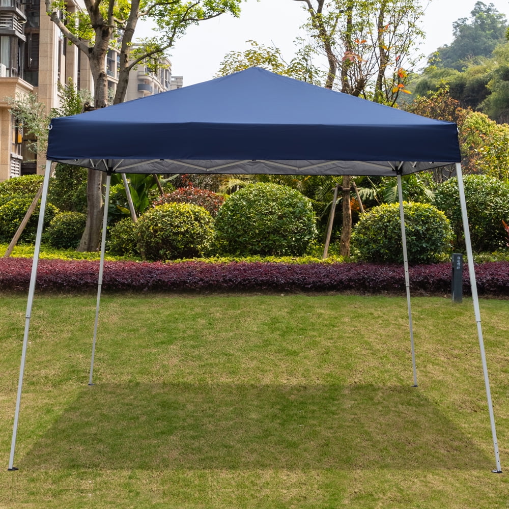 Kepooman 2.4 x 2.4M Canopy Tent, Outdoor Portable Instant Shelter Folding Canopy with Carry Bag, Blue, No Side Kepooman 2.4 x 2.4M Canopy Tent, Outdoor Portable Instant Shelter Folding Canopy with Carry Bag, Blue, No Side