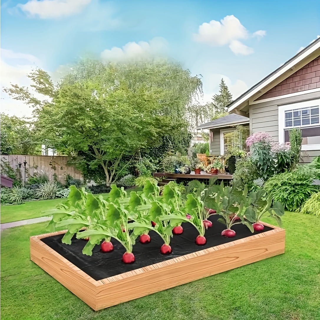 Landscape Fabric, Black Double-Layer Weed Barrier Fabric, Pre-Perforated Design, Multiple Sizes Available, Breathable & Anti-Waterlogging, Weed Control And Moisture Retention