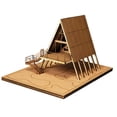 thumbnail image 3 of lionlar Wooden Model Kit House 3D Wooden Puzzle for Sand Table Layout Layout Scenery With Ground, 3 of 9