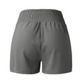 thumbnail image 6 of Fimkaul Womens Elastic Waist Casual Shorts Summer Smocked Comfy Detail Beach Workout Casual Lounge Shorts Grey M, 6 of 6