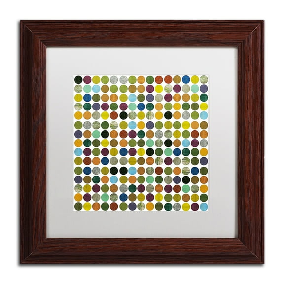 Trademark Fine Art "Rustic Rounds 125" Canvas Art by Michelle Calkins, White Matte, Wood Frame