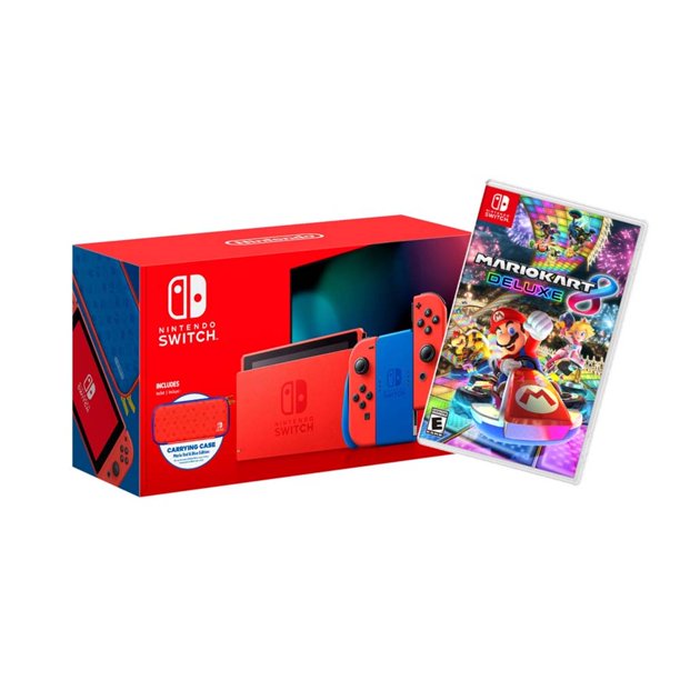 Nintendo Switch Mario Red & Blue Edition Console Mario Kart 8 Deluxe