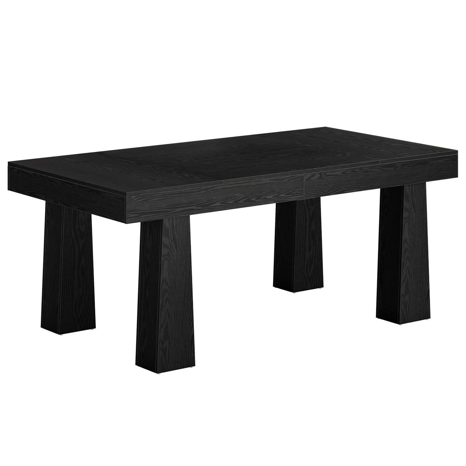 Demi Bonn 63" Solid Wood Conference Table, Dining Table for Office Meeting Spaces, Stylish Design, Durable Material, Black