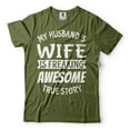 thumbnail image 4 of My Husband's Wife Is Freaking Awesome Shirt Funny Wife Shirt Wife Gifts Anniversary Gift For Her (Large Navy Blue), 4 of 6