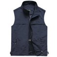 thumbnail image 4 of Chaleco Chaleco Casual de Color Sólido Fino de Primavera y Otoño para Hombres Chaleco de Negocios de Secado Rápido con Cuello Alto y Cintura Transpirable de Malla para Hombres, 4 of 4